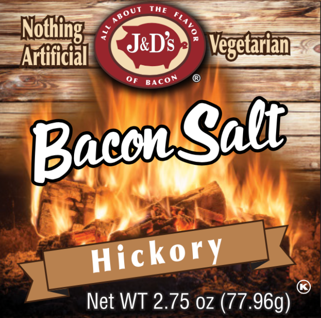 J&D's Bacon Salt, Original, 2.5 Ounce, Bacon-Flavored Seasoning Salt,  Vegan, Vegetarian, Kosher