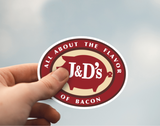 NEW! J&D's All About The Flavor Of Bacon Stickers